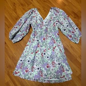 Reitmans Signature Floral Dress with V-Neck. Elastic waist